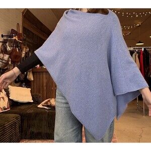 Claudia Nichole Light Blue 100% Cashmere Knit Shawl Wrap for Women